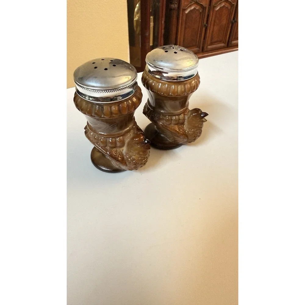 vintage Boyd‎ Glass chocolate swirl slag glass salt and pepper shakers